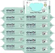 AIWIBI Baby Wipes Aloe Vera & 99.9% Pure Water Ultra-Soft Wet Wipes - Paraben & Alcohol Free for Newborns Sensitive Skin Nappy Wipes 960 Count (12 Packs of 80 Wipes)