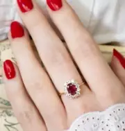 2.27 Ct Oval Cut Natural Ruby Diamond Proposal Ring 14K solid Yellow gold