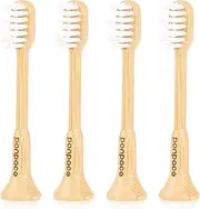 PONPACE Bamboo Toothbrush Heads Compatible with 7AM2M, Extra Soft Castor-Oil Bristles for Sensitive Teeth, Eco-Friendly & Gentle Cleaning