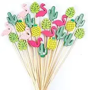 100 Pcs Cocktail Toothpicks for Drinks,Flamingo Toothpicks for Appetizers, 4.7inch Long Food Toothpicks Fruit Sticks Decorative Skewers for Appetizers, Thanksgiving Day Wedding Holiday Party Supplies