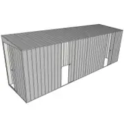 Build-a-Shed 1.5 x 6 x 2m Dual Sliding Side Door Skillion Shed - Zinc
