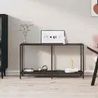 vidaXL Console Table Black 140x35x75.5 cm Tempered Glass 2BB