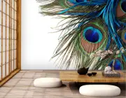3D Peacock Feather G550 Wallpaper Mural Self-adhesive Removable Sticker Joy