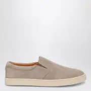 [Brunello Cucinelli] Light Beige Suede Slip-ons 44 IT Brown