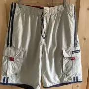 Abercrombie & Fitch Board Shorts Mens Large Tugger Surfer Cargo Blue Logo Vtg