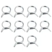 Double Wire Spring Hose Clamp, 20pcs 65Mn Steel 25mm Spring Clips, Silver Tone
