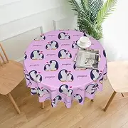 Penguin Tablecloth Round Table Cloth 60 Inch Waterproof Party Table Covers for Picnic Kitchen Outdoor