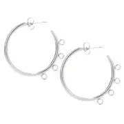 20pcs Stainless Steel Circle Hoop Ear Hooks Earring Post DIY Jewelry Components
