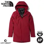 【THE NORTH FACE 女 二件式防風透氣羽絨外套《紫紅/黑》】4NAI/保暖連帽外套/防潑水/休閒外套