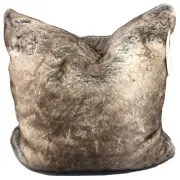 Nicole Miller Artelier Faux Fur Throw Pillow Brown Blend Feather Filled 20" NEW