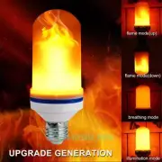 LED Flame Effect Simulated Flicker Nature Burning Fire Bulb Light Decor E27 Lamp