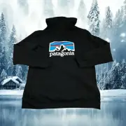 Patagonia Mens Large Fitz Roy Horizons Uprisal Logo Hoody Black NWT
