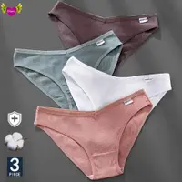 在飛比找ETMall東森購物網優惠-3PCS M-4XL Cotton Panties Fema