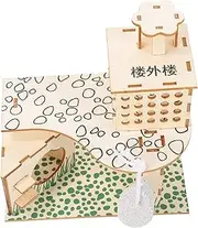 CORHAD Hamster Climbing Frame Villa Dwarf Hamster Wooden House Hamster House for Cage Small Animal Activity Toy Reptile Bridge Wood Chinchilla Toys Chew Toy Gerbil Bedding Litter to Climb