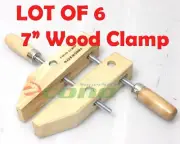 Lot SIX(6) 7" wood working clamps tools wood handscrew "7"