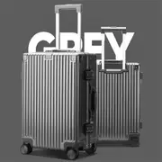 BOPAI Aluminium Luggage Suitcase Light weight Carry on & Large HardCase 2 Pieces Suitcase Set B3258 Grey