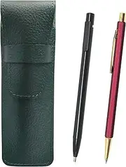 SASMGER15B-A6S Grain Leather Pencil Case Moss Green Ultra Fine Retractable Eraser Black and All Metal Metallic Wine Stubborn Hexagonal Women Mechanical Pencil Set