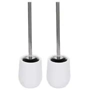 2sets Toilet Bowl Cleaner Brush Lockable Thread Convenient Practical Efficient Safe Reliable Durable Cleaning ToolsWhite (2pcs/inner Box)