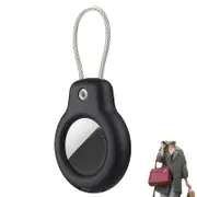 Compatible with Apple AirTag Secure Holder with Wire Cable Durable Protective Case for Keys Luggage-Black