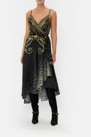 WRAP DRESS WITH RUFFLE HEM SHADOWS OF ARMADA