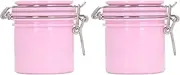 Eyelash Glue Storage Jar Large Capacity Sealing Buckle Container Portable Design for Eyelash Extension 200ml (Pink)