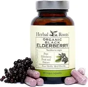 Mortar and Pestle Herbs- Black Elderberry Capsules - Extra Strength 4,300 mg - Made with Organic Elderberries Sambucus Negras - Immune Support - Vegan and Non-GMO - Made in the USA