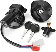 Yurefax Ignition Switch Fuel Gas Cap, for Seat, Lock Key Set, for XT660 XT660R XT660X XT 660 660R 660X 2004-2011 2014 Motorcycle Ignition Switch Key