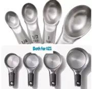 Oxo Good Grips Magnetic Measuring Cup AND Spoon Set Stainless Steel NEW