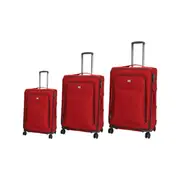 Swiss Luggage Suitcase Super SoftCase 3 Pieces Set 20"&24"&28"- Red