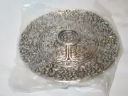ornate metal dish plate India 4 5/8" cone incense holder ? decor stand