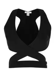 Alaïa Cross-over Jersey bra top - Black - 34 (UK6 / XS) 34 (UK6 / XS)