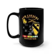 Black Mug 15oz - Army - 9th Cavalry (Air Cav) - 1st Cav Division w SVC