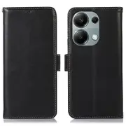 Genuine Cow Leather RFID Blocking Wallet Phone Case For Xiaomi Redmi Note 13 Pro 4G/ Poco M6 Pro 4G