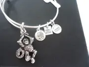 Alex and Ani MONKEY Russian Silver Charm Bangle New W /Tag Card & Box