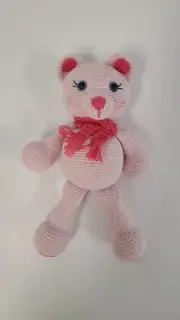 Handmade Amigurumi Teddy Bear Stuffed Plush Animal Toy Sleeping Friend Doll