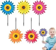 Flower Pinwheels - Lawn Windmill - Art Sunflower Wind Spinner Waterproof Lawn Ornament for Outdoor Garden Backyard Decoration