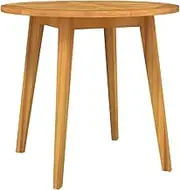 'vidaXL Garden Table in Solid Acacia Wood - Round Outdoor Dining Table Suitable for Patio, Deck or Garden - Brown