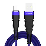 Hi-Tensile Type C Cable Braided Charging Data Cable 1M For Oneplus 5T Xiaomi Mix 2S Mi A1 S9 BLUE COLOR