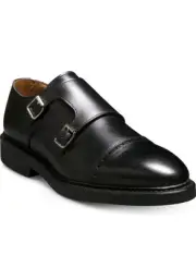 Allen Edmonds Men's Charles Double Monk Strap Black Dress Shoes Size 9.5 D