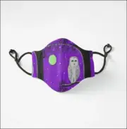 Midnight owl Fuchsia Fitted 3-Layer Mask Size Small or Regular