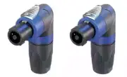 (2) Two Genuine NEUTRIK NL4FRX SpeakON 4-POLE Right Angle Locking Cable Mount