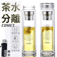 在飛比找PChome24h購物優惠-【COMET】泡茶雙層玻璃杯380ml(K523)