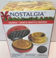 Nostalgia My Mini Santa Waffle Maker Non Stick Easy Clean