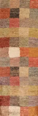 Handmade 8' Runner Rug with Abstract Design Soft Pile Carpet 2x8 ft