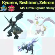 6IV Ultra Shiny Zekrom, Kyurem & Reshiram Bundle Pokemon Sword / Shield