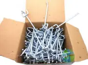 (100) 4" PEGBOARD HOOKS BALL TIP Garage Peg Board Tool Display Fits 1/8" & 1/4"