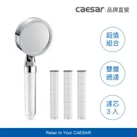 在飛比找momo購物網優惠-【CAESAR 凱撒衛浴】極淨純水銀色蓮蓬頭-獨家體驗組(1