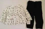 Carter's brand 2 pc black / white Christmas ,Holidays Tunic /pant set size 18M