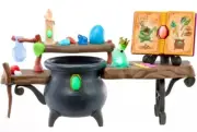 Little Tikes Magic Workshop Table with Cauldron Frog Spell book Potions &Wand