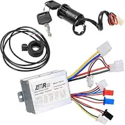 YC Yier 36V 500W Brush Motor Speed Controller + Thumb Throttle + Keylock for Electric Bike Bicycle Scooter ATV Quad Go Kart Buggy E Bike Dirt Bike Razor Mini Bike Drift Trike